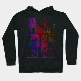 Perth, Australia City Map Typography - Colorful Hoodie